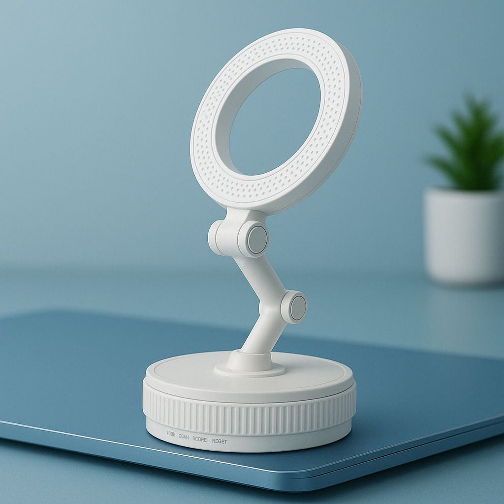 360° Rotierender Smartphone-Halter mit LED-Lichtring – Premium Design & Vielseitig